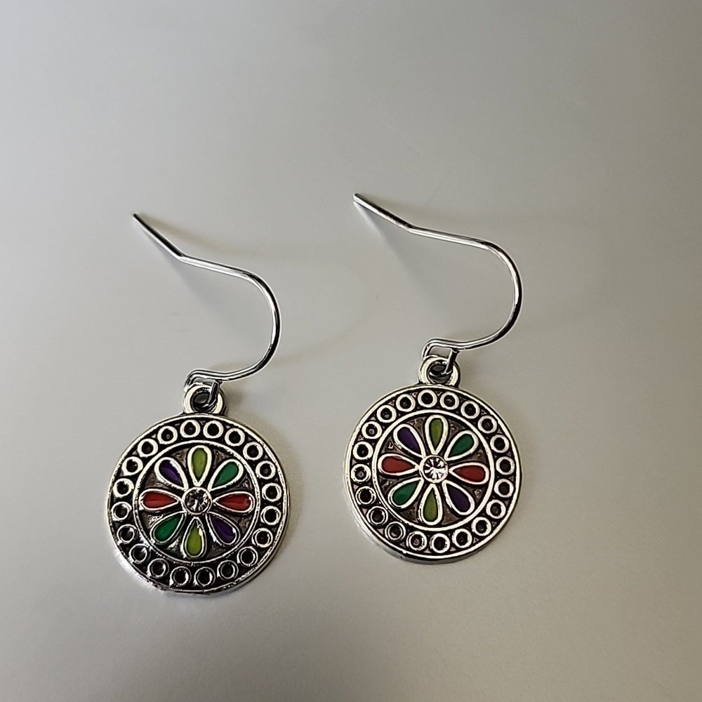COLORFUL Mini BOHO Disc Drop Sparkle EARRINGS